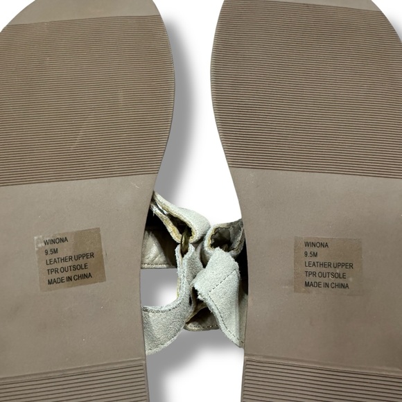 Joie Winona Women’s Leather Flat Sandals Size 9.5 Beige Crisscross Straps Buckle - Picture 9 of 10